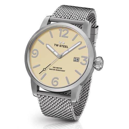 Image of TW Steel 45 mm cream Quartz Miyota 2417 Herre ur, model MB1